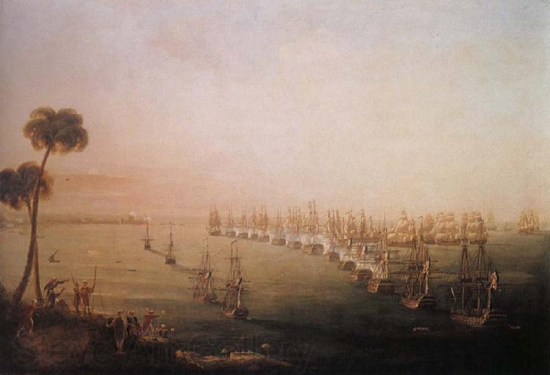 Nicholas Pocock The Battle of the Nile,1 August 1798 Norge oil painting art